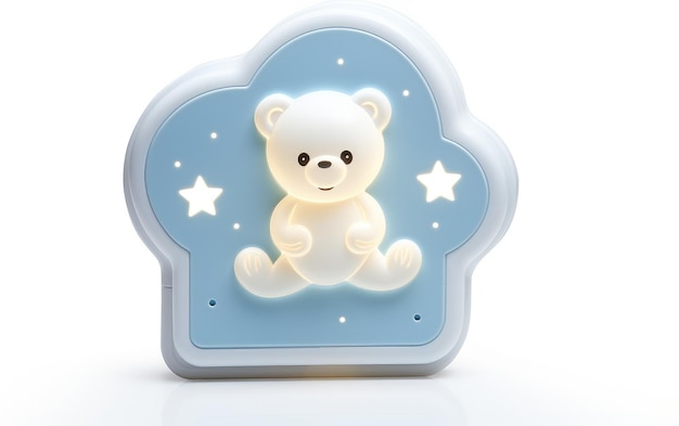 Lumière de nuit pour bébé sur fond blanc