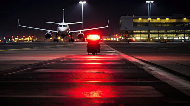 Photo lumière de piste d'aéroport de seuil