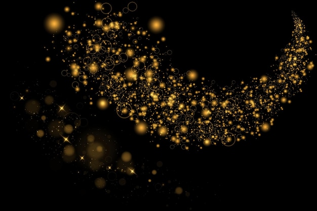lumière de poussière dorée png Bokeh lumière lumières effet arrière-plan de Noël poussière brillante fond de Noël lumière brillante bokeh confetti et texture de recouvrement étincelante pour votre conception