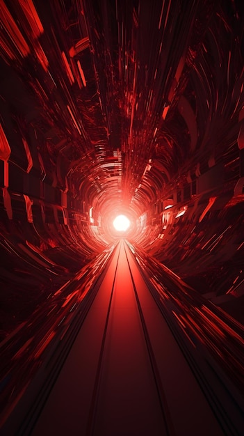 Une lumière rouge brille à travers un tunnel qui dit "la fin"