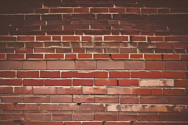 La lumière se concentre sur un mur de briques rouges avec des blocs rouillés de technologie de pierre