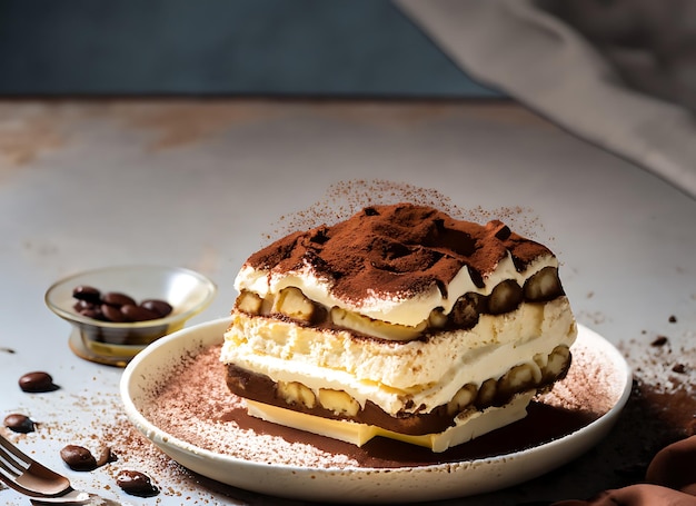 Lumière de studio de photographie alimentaire tiramisu