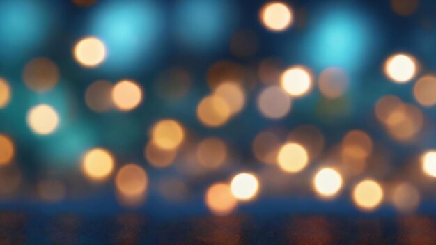 Des lumières Bokeh sur un fond bleu