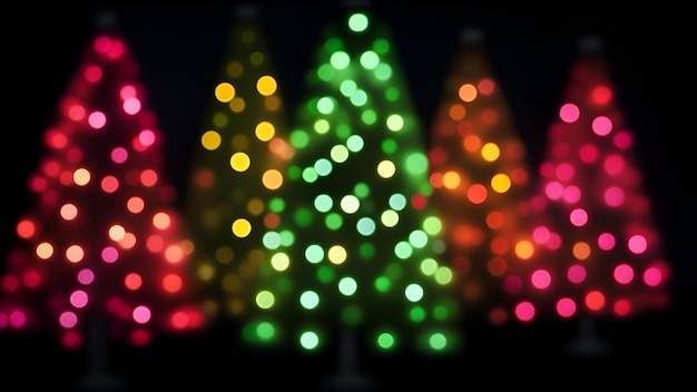 Les lumières colorées de l'arbre de Noël