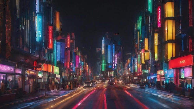 Les lumières colorées de la ville la nuit