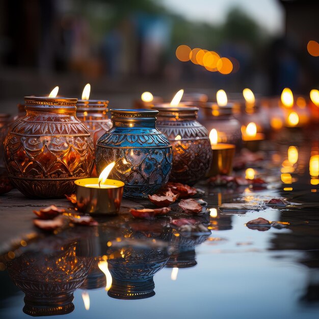 Photo les lumières de diwali l'harmonie des images de diwali