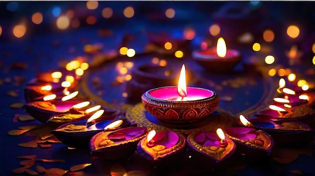 Les lumières de Diwali Une photo de Diwali heureuse