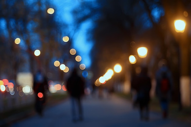 lumières du soir arrière-plan flou bokeh automne, abstrait de la ville, automne