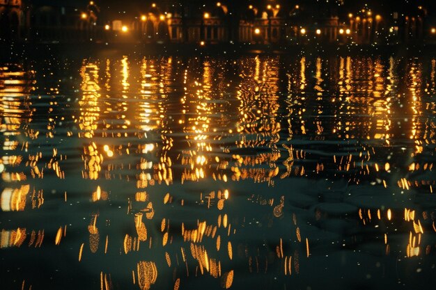 Photo les lumières étincelantes de la ville reflétées dans les eaux calmes