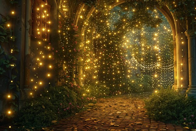 Des lumières de fée enchanteuses scintillent dans les jardins