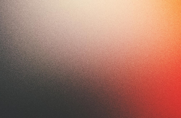 Lumières floues de fond dégradé granuleux rouge orange noir sur l'espace de copie de texture de bruit sombre