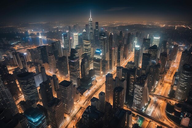 Les lumières nocturnes de la grande ville