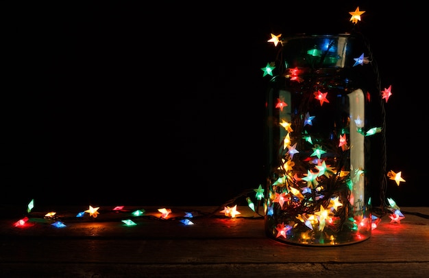 Lumières de Noël de bocal en verre