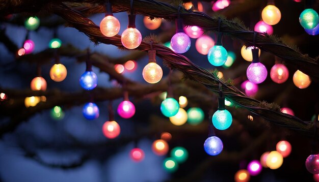 lumières de Noël colorées