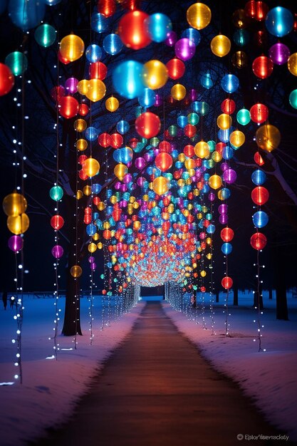 des lumières de Noël colorées