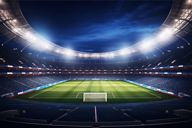 lumières la nuit et stade de football