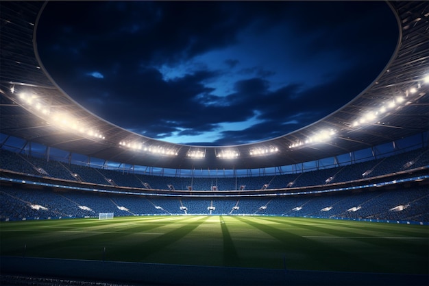 lumières la nuit et stade de football