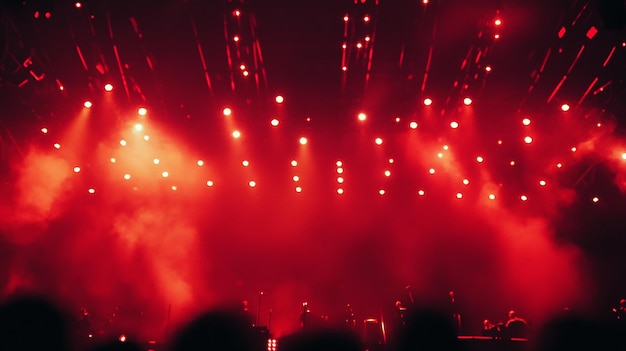 Lumières rouges de la scène de concert