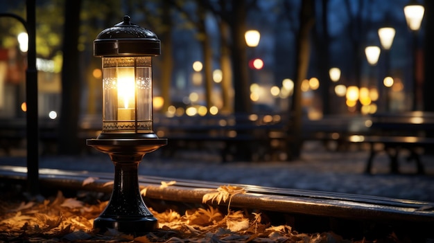 Photo les lumières de la rue la nuit