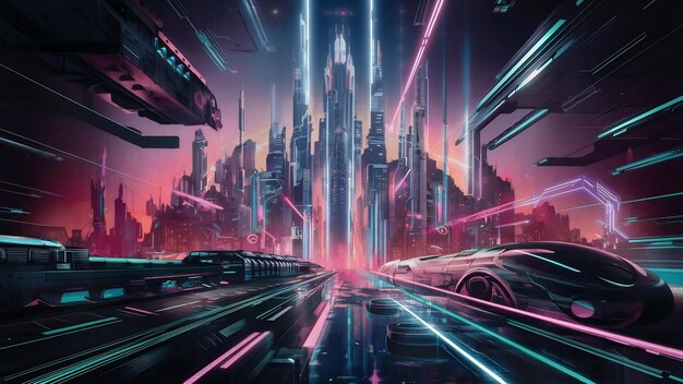 Lumières techno sci-fi futuristes parfaites pour les arrière-plans et les papiers peints futuristes