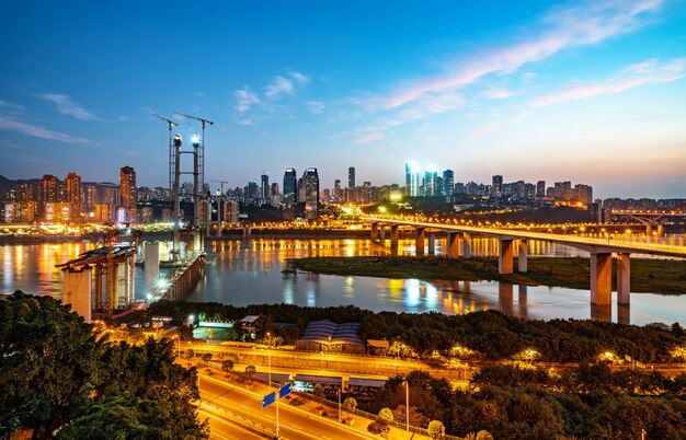 Lumières de la ville de Chongqing en Chine