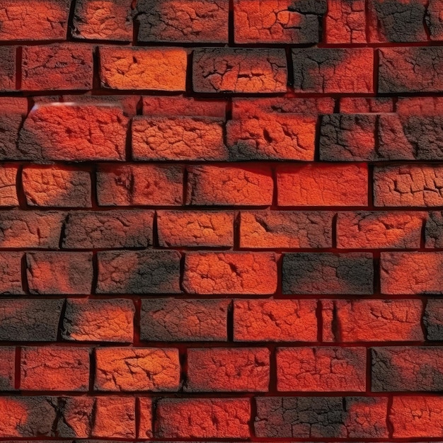 Luminescence Rouge Belle Texture Mur Brique Carrelage Arrière Plan Transparent Generative AI