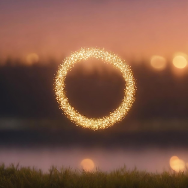 Photo la luminosité de la scène de fond bokeh de la lumière naturelle forme un cercle