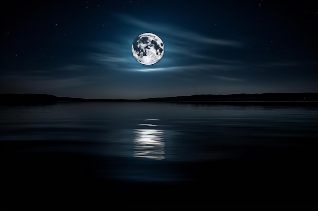 La lune au-dessus de l'eau
