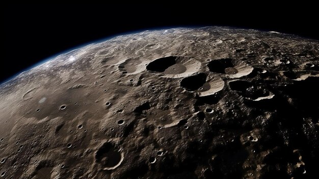 Photo la lune dans le ciel la nuit à l'arrière-plan hors de la terre