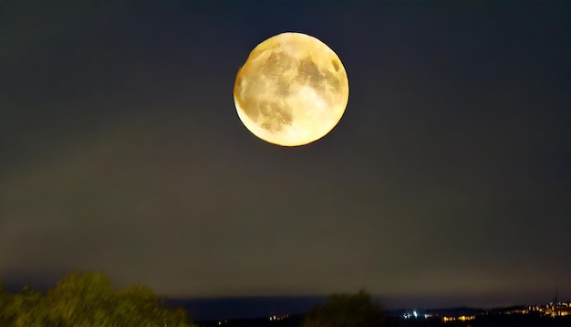 La lune du chasseur Super pleine lune avec un fond sombre Madrid Espagne Europe Photo horizontale