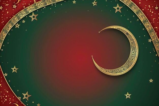 Photo la lune et les étoiles illustration de la frontière eid mubarak