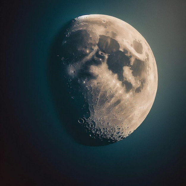 La lune de Gibbous a pris une photo de beauté et de détail.
