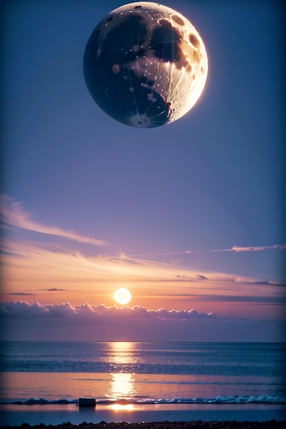 La lune et la mer