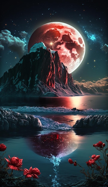 La lune et la mer