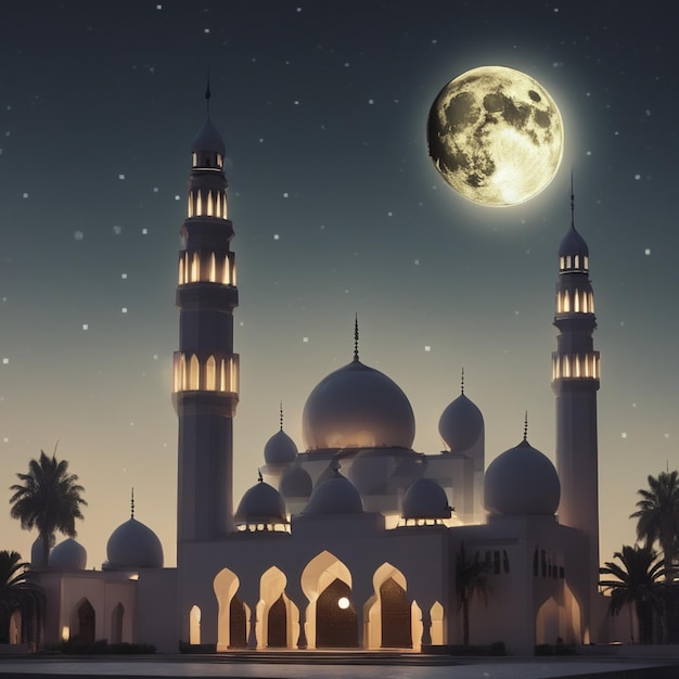 Lune de nuit de mosquée