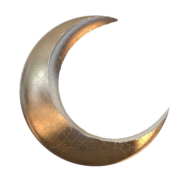 Une lune d'or et d'argent avec le mot amour dessus