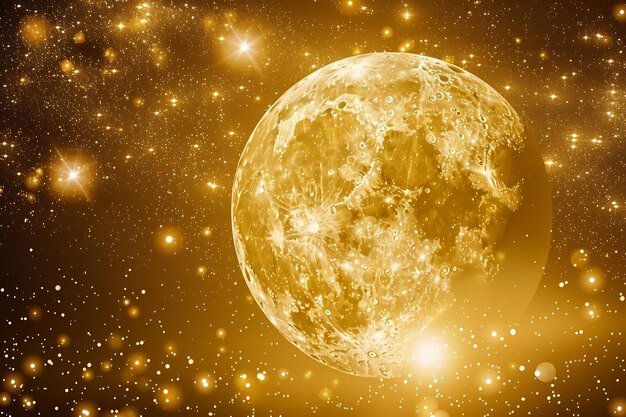 La lune d'or du ramadan Kareem salutation de la fête musulmane arabe