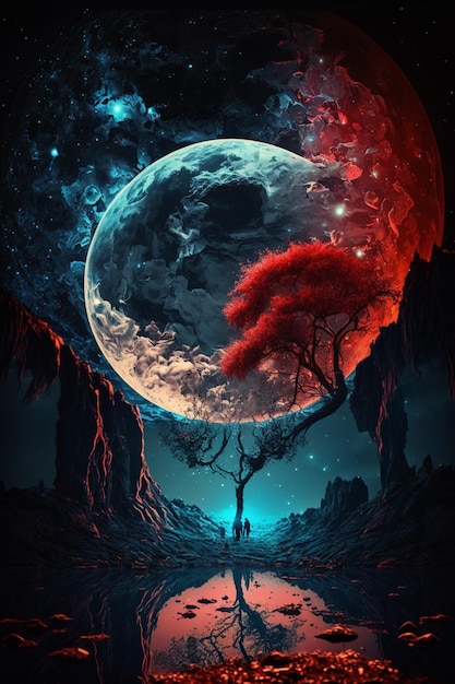 La lune et la terre