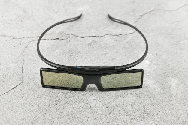 lunettes 3D. filetley. sur béton. endroit pour écrire