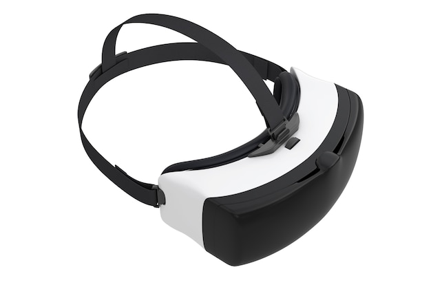 Lunettes de casque de réalité virtuelle sur fond blanc. Rendu 3D.