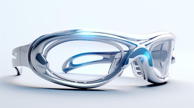 Lunettes futuristes sur fond blanc