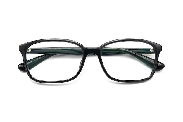 Lunettes noires avec monture noire brillante