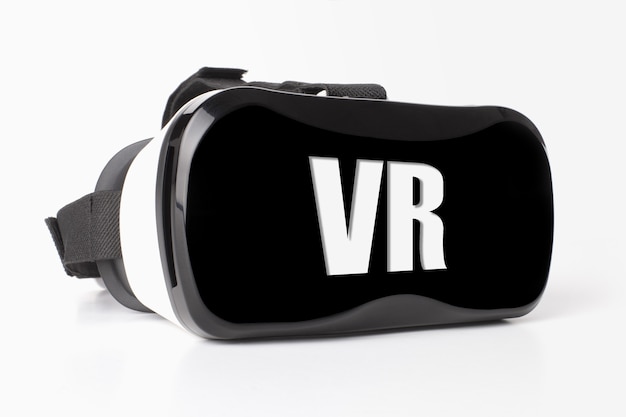Lunettes de réalité virtuelle avec inscription VR sur gris