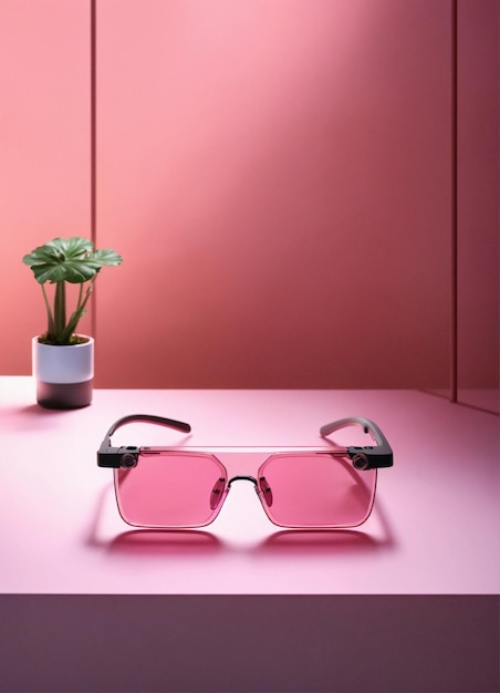 Photo des lunettes roses époustouflantes.