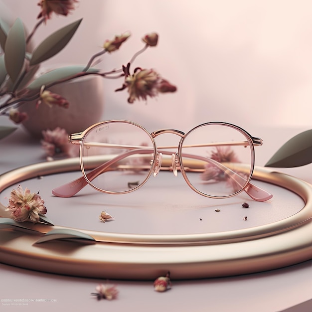 lunettes roses avec des fleurs