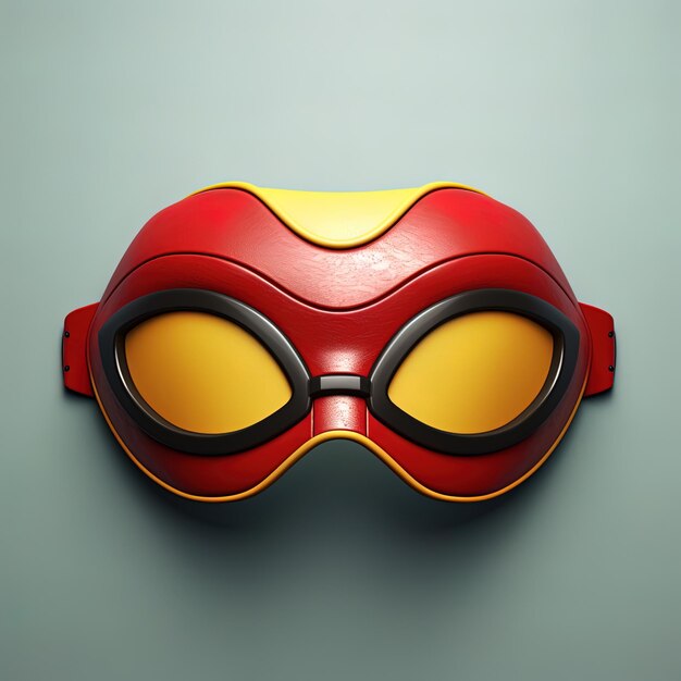 des lunettes rouges avec un masque rouge dessus