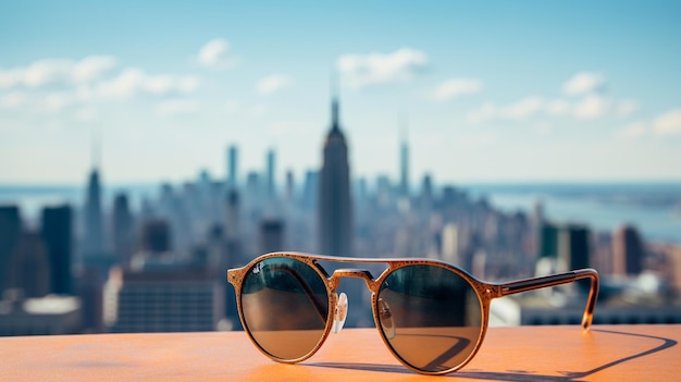 Lunettes de soleil au style élégant dans une séance photo à la lumière naturelle