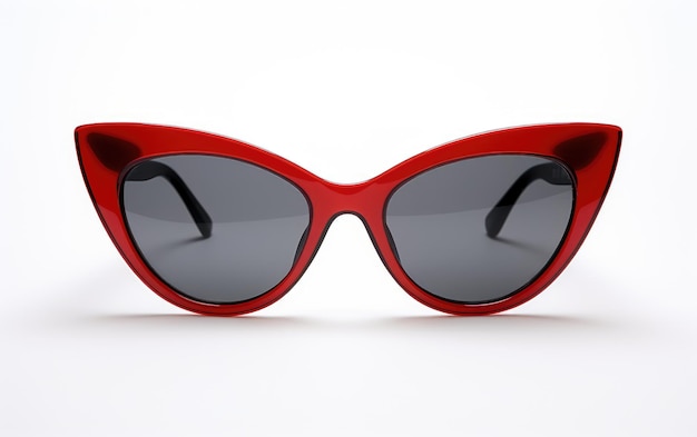 Des lunettes de soleil de couleur rouge attrayante isolées sur un fond blanc