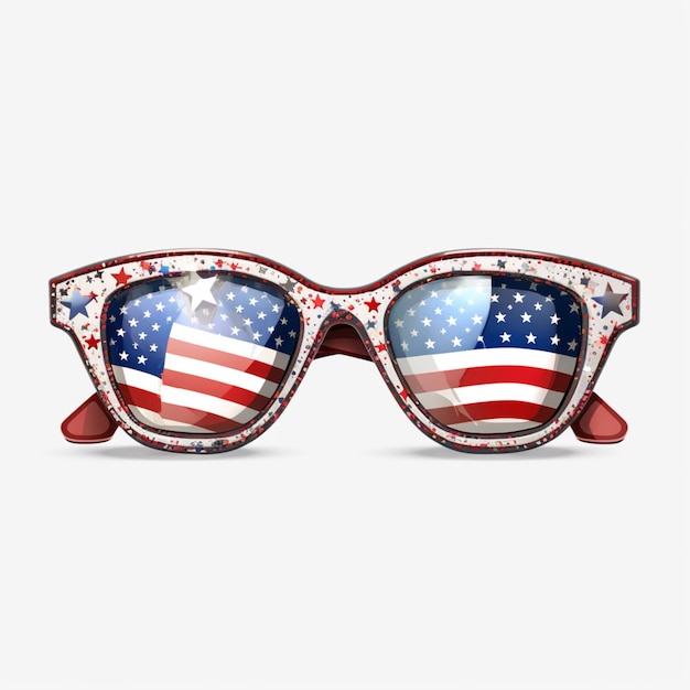 lunettes de soleil avec le drapeau américain dessus IA générative