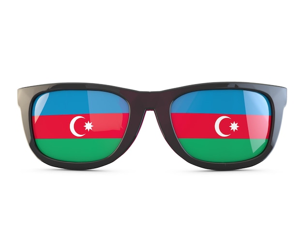 Lunettes de soleil drapeau Azerbaïdjan rendu 3D